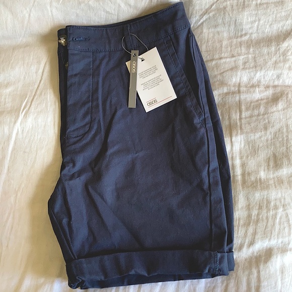 Navy Cuffed Chino Shorts - Picture 1 of 3